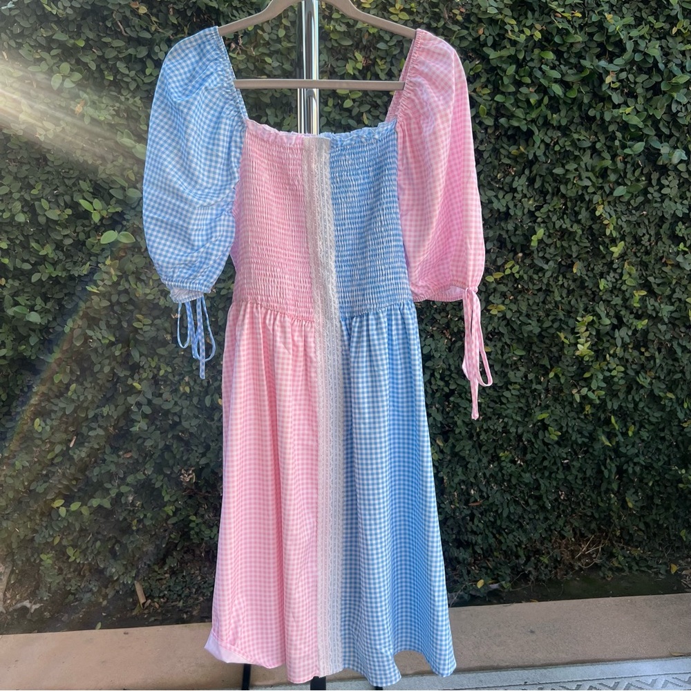 Pink & Blue Apron Sundress